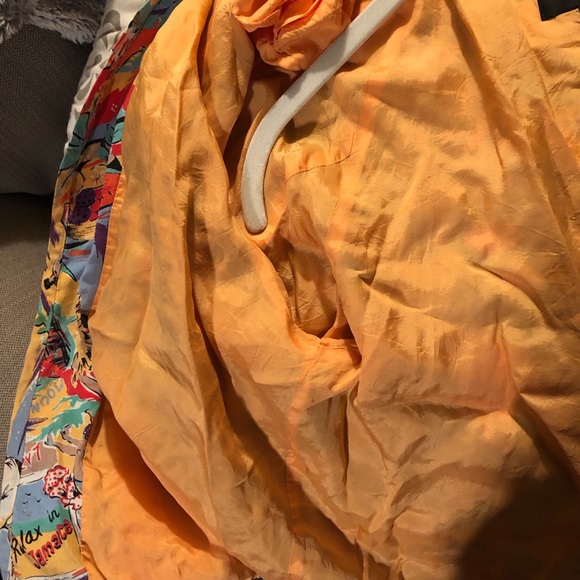 Retro August Silk Sport Jamaican beach print silk bomber jacket - Picture 7 of 8